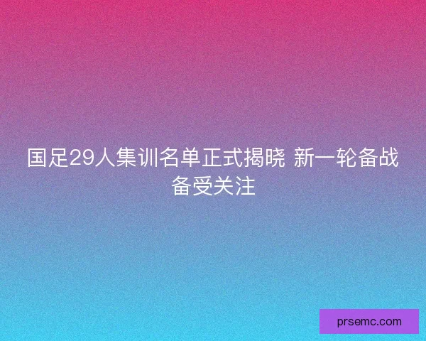 国足29人集训名单正式揭晓 新一轮备战备受关注